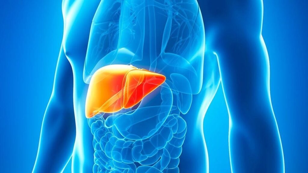 3D illustration of the human liver